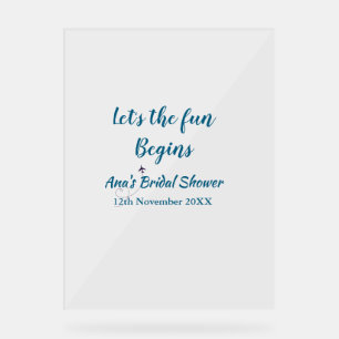 lets the adventure begins bridal shower add name d acrylic sign
