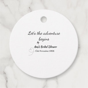 lets the adventure begins bridal shower add name d favour tags