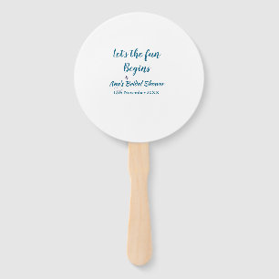 lets the adventure begins bridal shower add name d hand fan