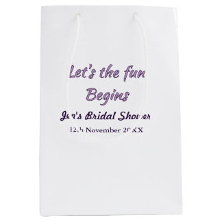 lets the adventure begins bridal shower add name d medium gift bag