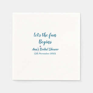 lets the adventure begins bridal shower add name d napkin
