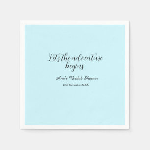 lets the adventure begins bridal shower add name d napkin