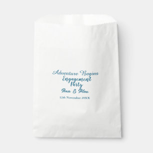 lets the adventure begins engagement party name da favour bags