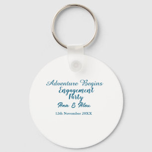 lets the adventure begins engagement party name da key ring