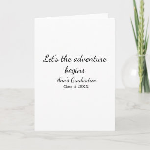 lets the adventure begins graduation class of 20XX Card