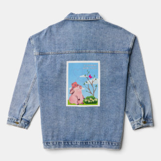 lets the dream-  pig quote denim jacket