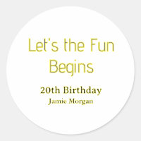 lets the fun begins 20th birthday yellow blue edit