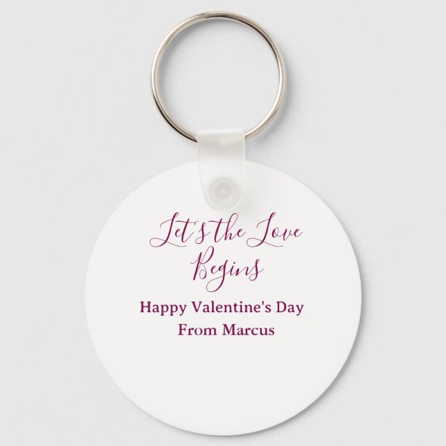 lets the fun begins happy new year name year simpl key ring (Front)