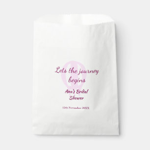 lets the journey begins bridal shower add name pin favour bags