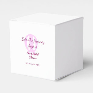 lets the journey begins bridal shower add name pin favour box