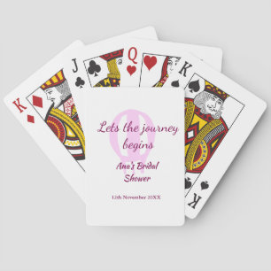 lets the journey begins bridal shower add name pin playing cards