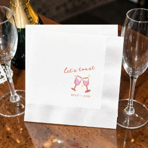 Let's Toast Engagement Party Welcome Napkin