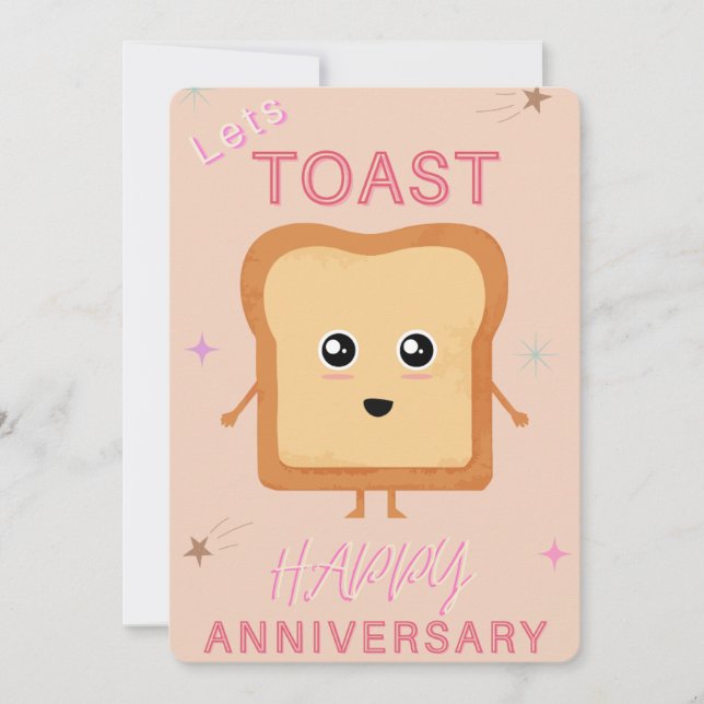 Lets Toast neutral Happy Anniversary greeting card (Front)
