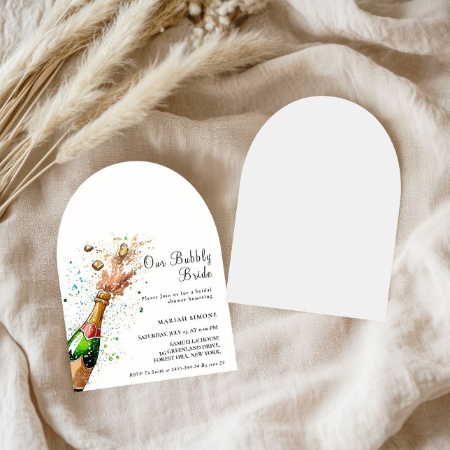 Let's Toast Pink Champagne Bottle Bridal shower Invitation (Creator Uploaded)