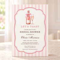 Let's Toast Pink Champagne Bow Bridal Shower