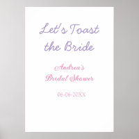 let's toast the bride bridal shower purple name da