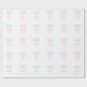 let's toast the bride bridal shower purple name da wrapping paper