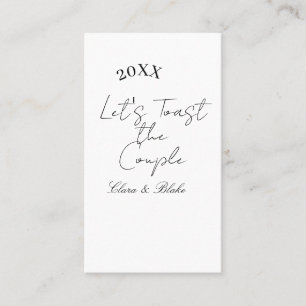 Let's toast the couple engagement wedding party ye business card