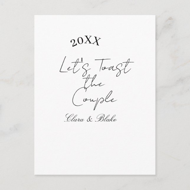 Let's toast the couple engagement wedding party ye postcard (Front)