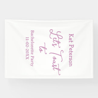 Let's toast to BACHELORETTE PARTY NAME DATE PURPLE Banner