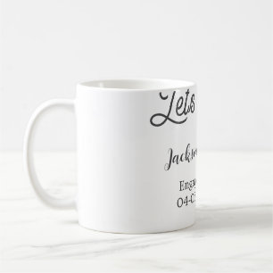 Let's toast to engagement party name date elegant coffee mug