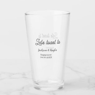 Let's toast to engagement party name date elegant  glass