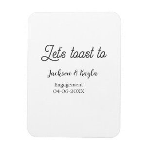 Let's toast to engagement party name date elegant magnet
