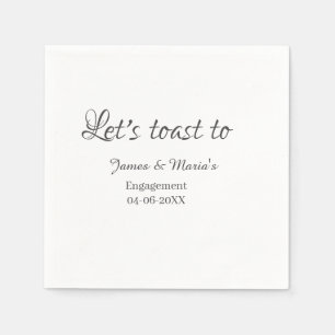 Let's toast to engagement party name date elegant napkin
