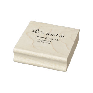 Let's toast to engagement party name date elegant rubber stamp