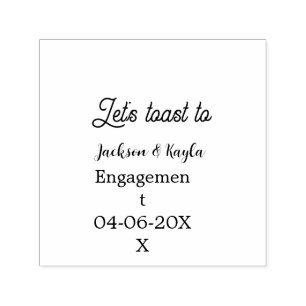 Let's toast to engagement party name date elegant  self-inking stamp