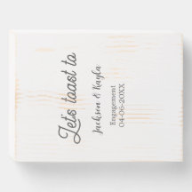 Let's toast to engagement party name date elegant