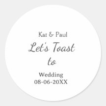 Let's toast to wedding add name date simple couple