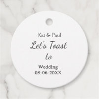 Let's toast to wedding add name date simple couple