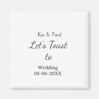 Let's toast to wedding add name date simple couple