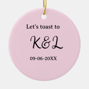Let's toast to wedding engagement name letter pink ceramic tree decoration