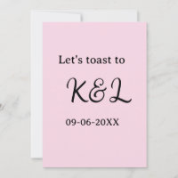 Let's toast to wedding engagement name letter pink