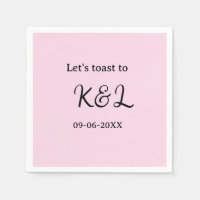 Let's toast to wedding engagement name letter pink