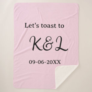 Let's toast to wedding engagement name letter pink sherpa blanket