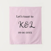 Let's toast to wedding engagement name letter pink
