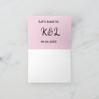 Let's toast to wedding engagement name letter pink