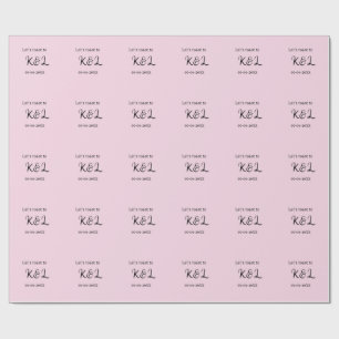 Let's toast to wedding engagement name letter pink wrapping paper