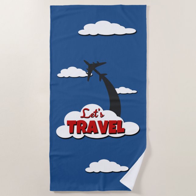 Let's travel beach towel (Front)