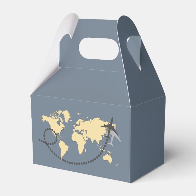 Let's travel the world illustration favour box (Front Side)