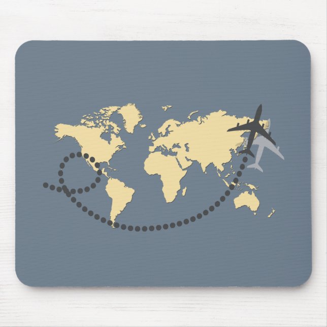 Let's travel the world illustration mouse pad (Front)