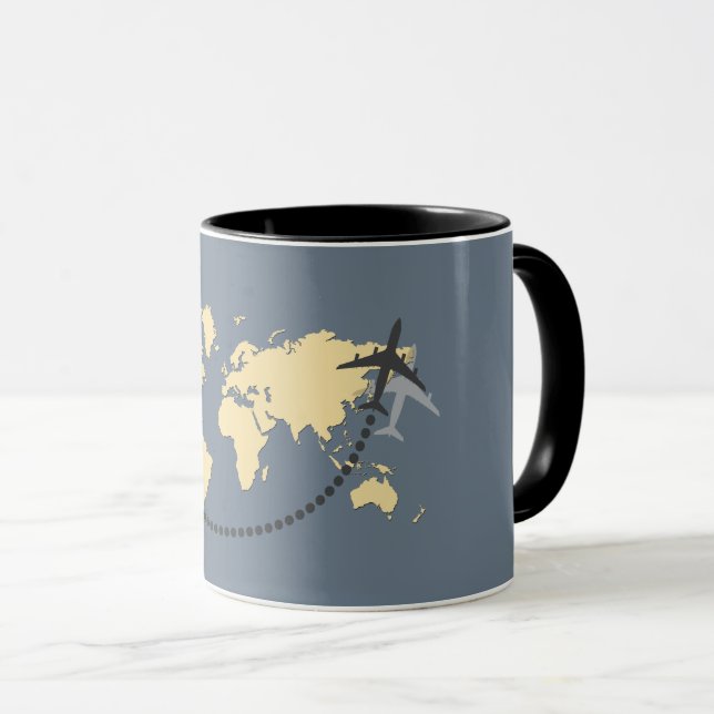 Let's travel the world illustration mug (Front Right)