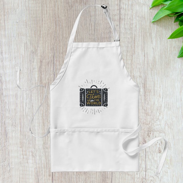 Lets Travel The World Suitcase Adventure Standard Apron (Creator Uploaded)