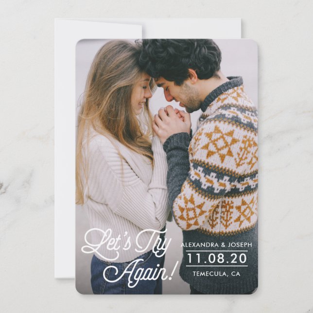 Let's Try Again Postponement Card (Front)