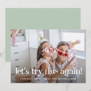 "Let's Try This Again" Mint Holiday Photo Card