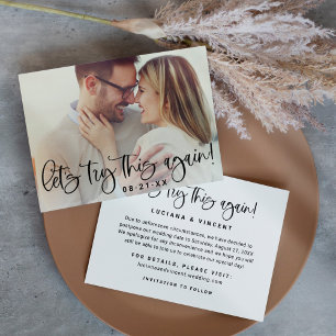 Let's Try This Again Modern Wedding Photo Save The Date