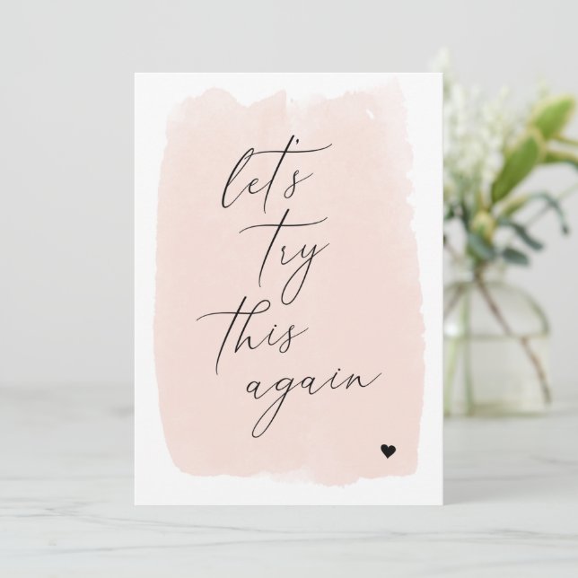 Lets Try This Again Pink Change The Date Card (Standing Front)